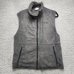 Columbia Jacket Mens Medium Gray Cathedral Peak Fleece Full Zip Vest Gorpcore